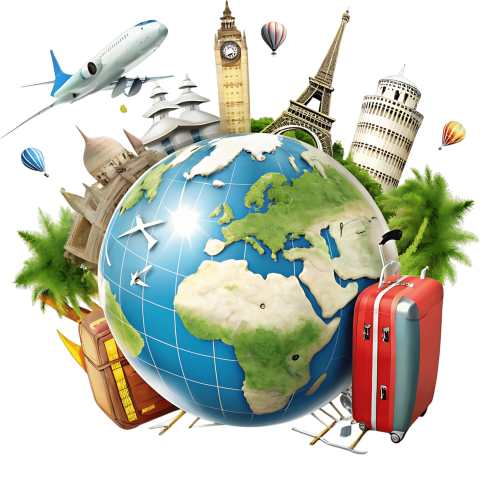 —Pngtree—world travel destinations globe airplane_21128876